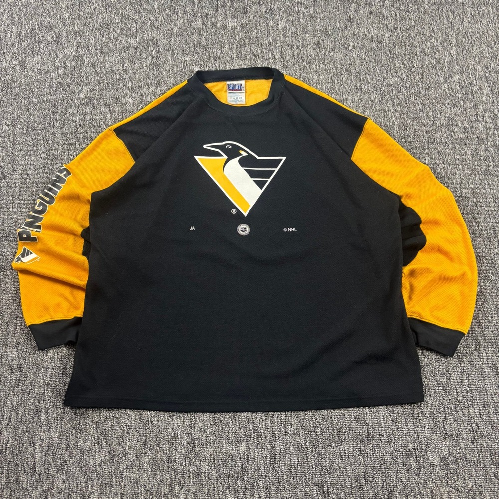 Vintage Y2K Pittsburgh Penguins Johan Hedberg Hockey Jersey Black Yellow XL